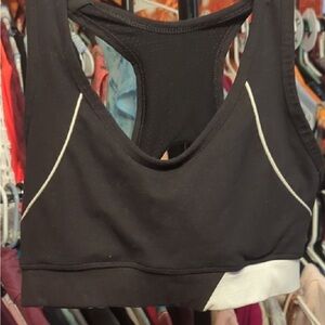 Bally Total Fitness Black Sports Bra with White Accents
